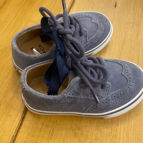 Janie & Jack Blue Suede Leather Wing Tip Shoes New without tag NWOT Size 6 - Picture 12 of 12